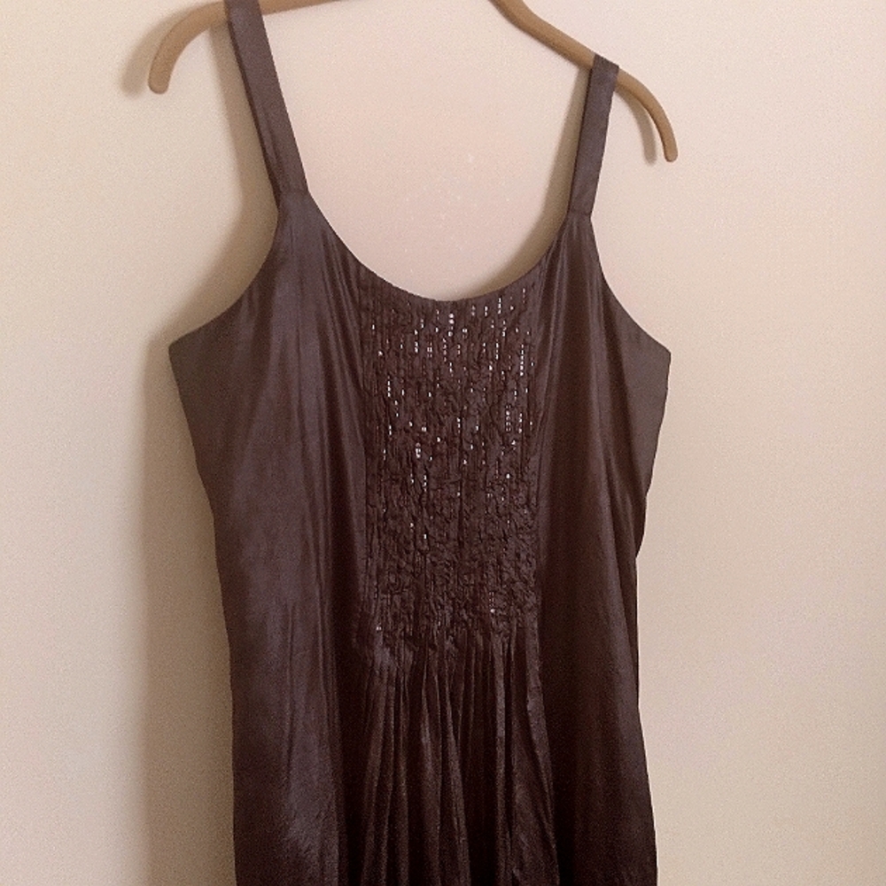 Eileen Fisher Silk‎ Dress XS Chocolate Event Fesival Cocktail Hour Date Night
